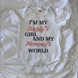 White and Pink Bodysuit with Playful Graphic